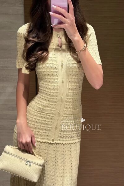 Vestido amarillo botones