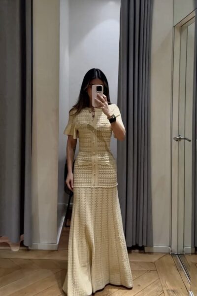 Vestido amarillo botones