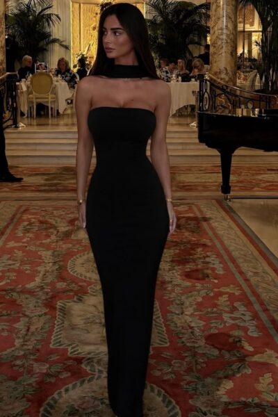 Vestido negro Bandage maxi