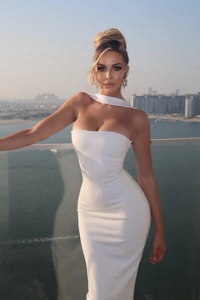 Vestido Bandage blanco maxi Straple