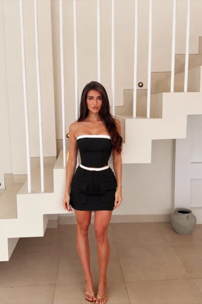 Conjunto negro falda