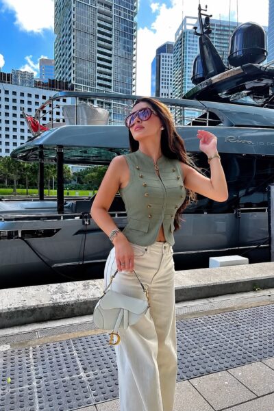Blusa verde botones