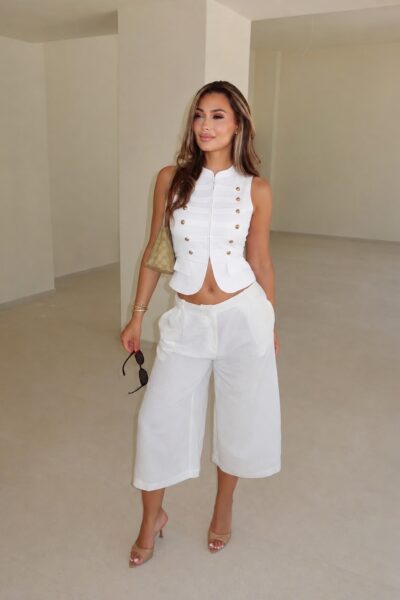 Blusa blanca botones