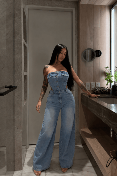 Jumpsuit mezclilla azul estira