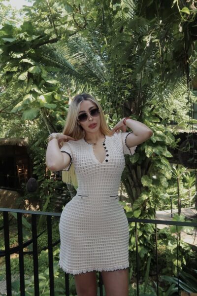 Vestido beige tejido