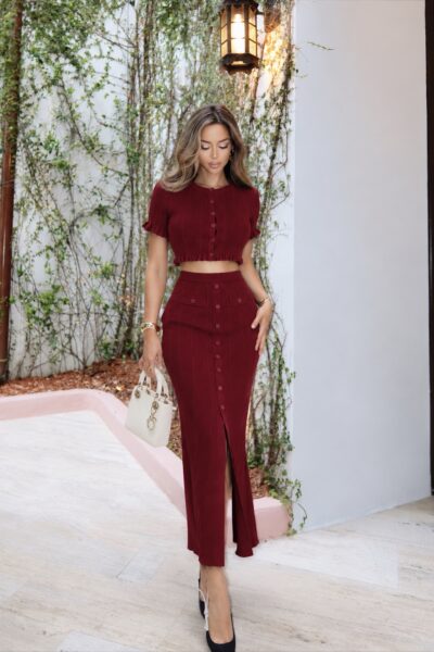 Conjunto tinto falda larga