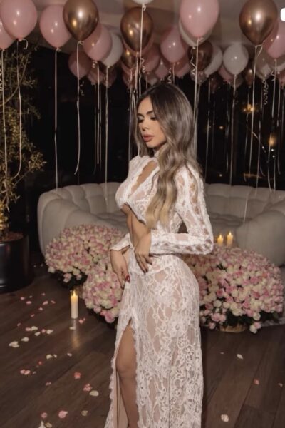 Vestido maxi blanco encaje