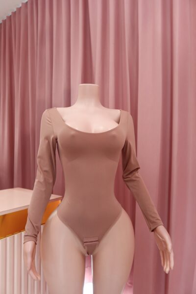 Body Corset Sculpt Manga Larga Rosa Palo
