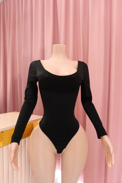 Body Corset Sculpt Manga Larga Negro